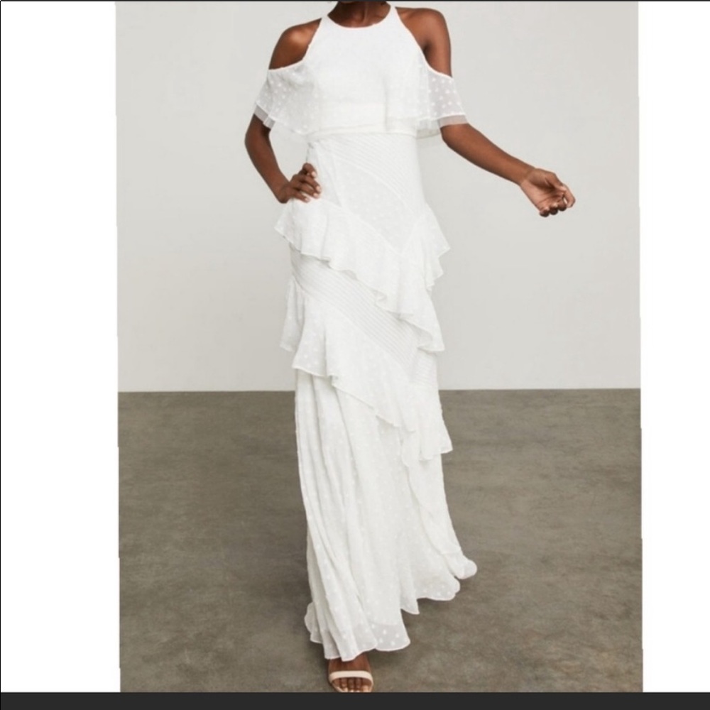 BCBGMaxAzria Maxi Dress, Cold Shoulder, 0